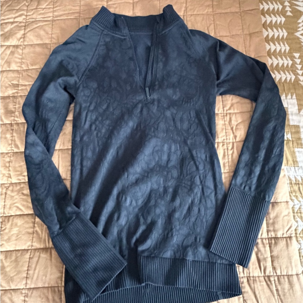lululemon athletica Navy Textured Quarter-Zip Tunic
